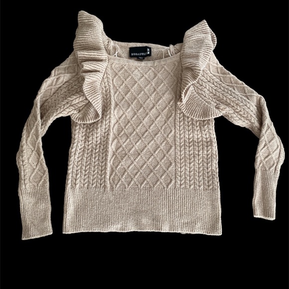 Broadway 38 ruffle knit long sleeves sweater size s - Picture 2 of 3